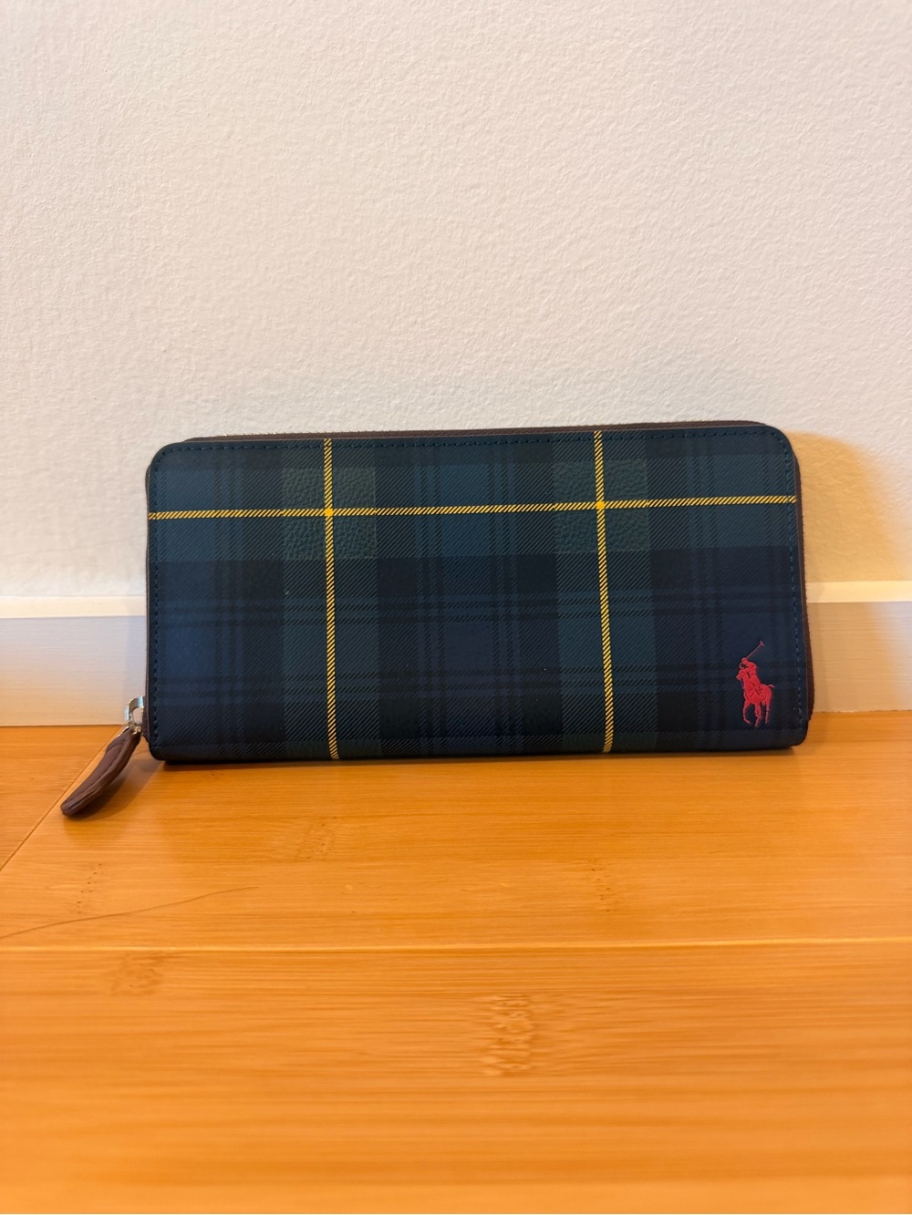 Polo Ralph Lauren Black Watch Plaid Zip Around Wallet